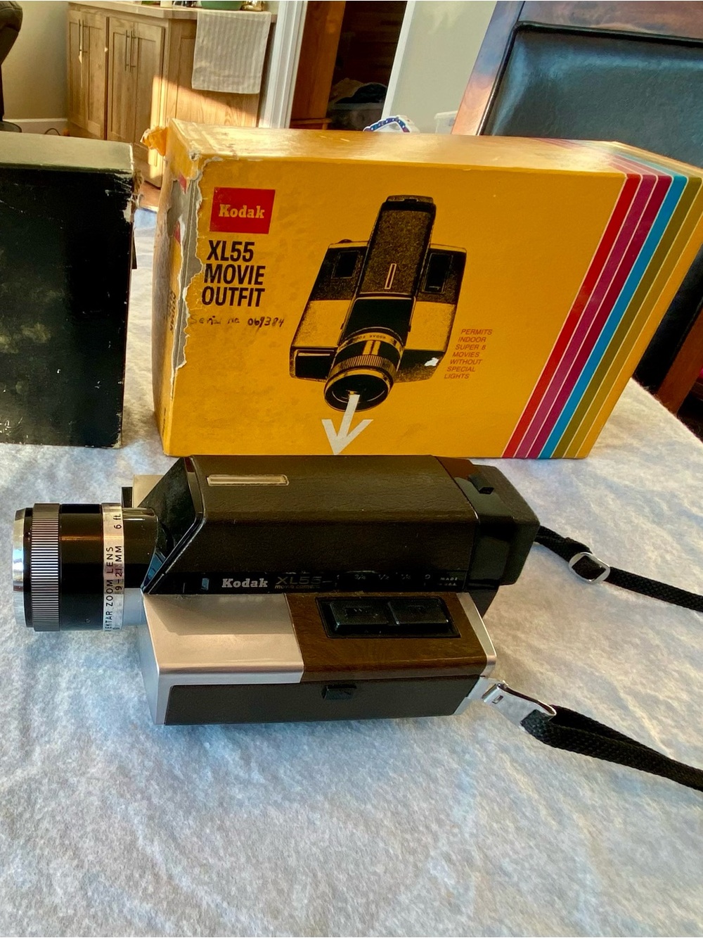 Vintage Kodak Black and Silver XL55 Movie Outfit Camera & Case